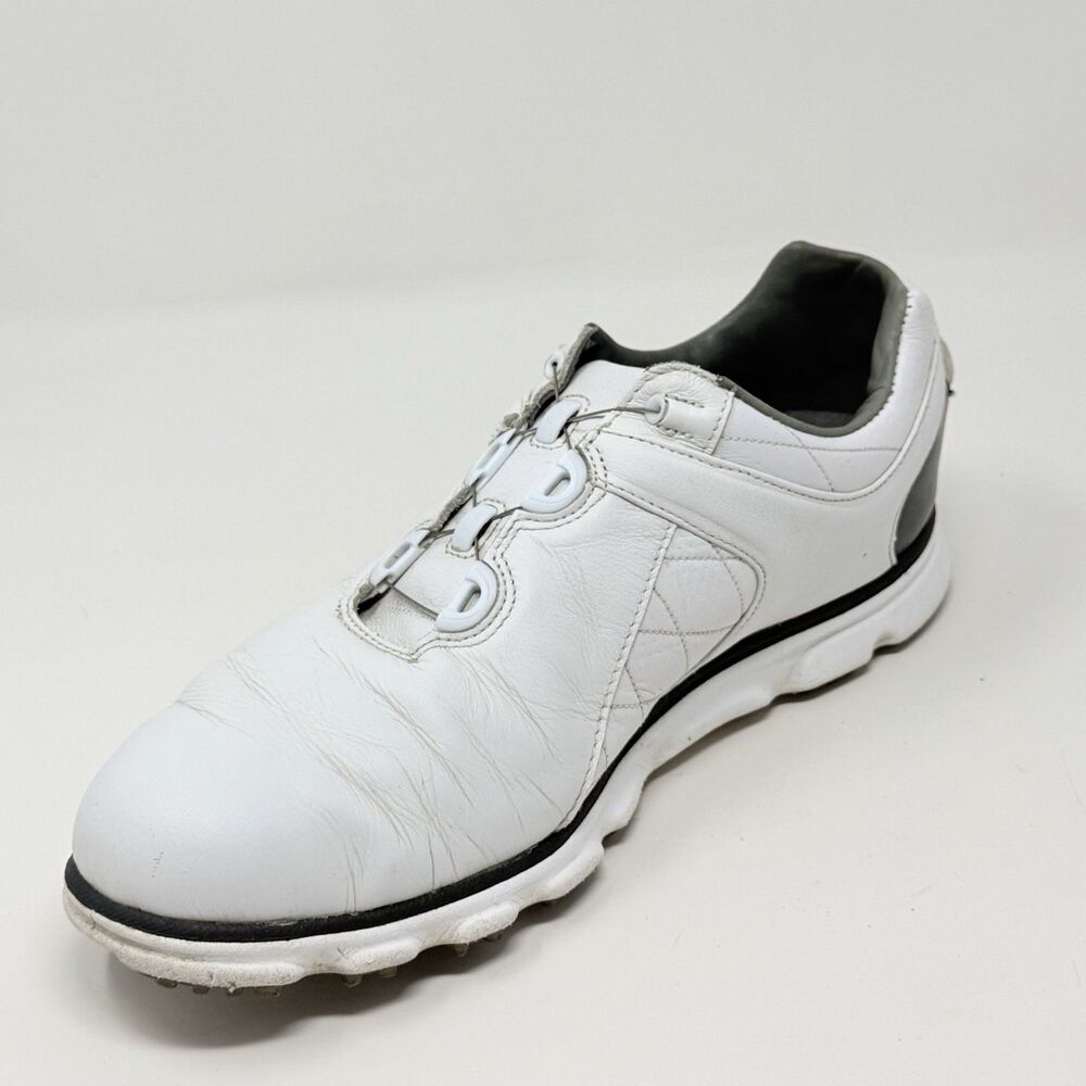 Footjoy Pro SL BOA Golf Shoes Mens 10 M White Black Leather Spikeless 53596 - Picture 10 of 16